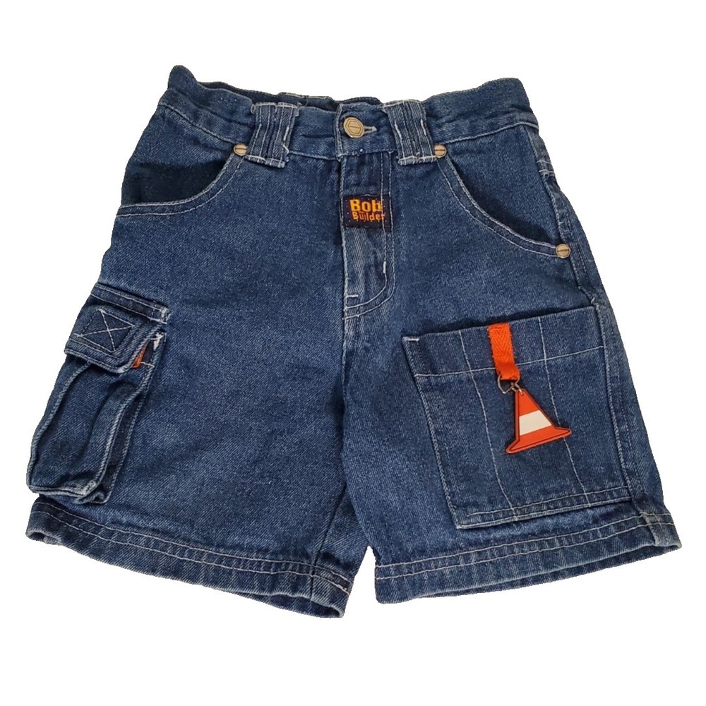 Bob the Builder Boys' 3T Blue Denim Cargo‎ Shorts 100% Cotton